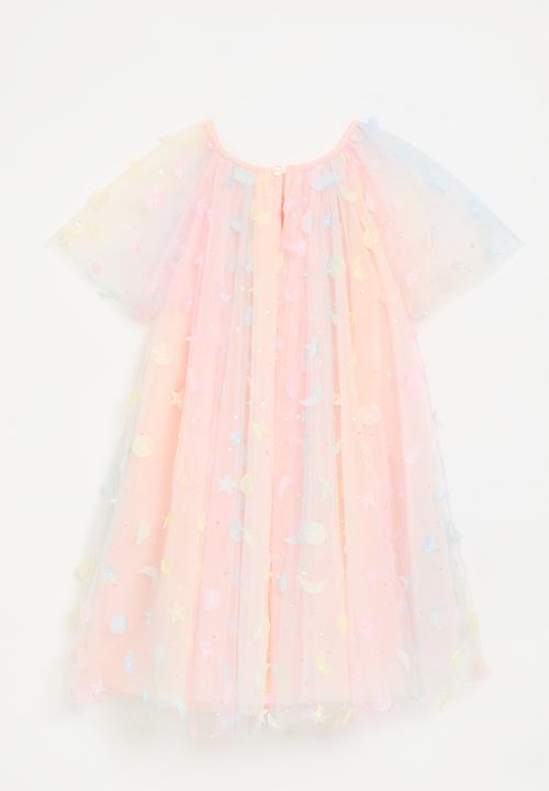 Pop Candy - Pastel ombre tulle dress with applique galaxy - multicolour