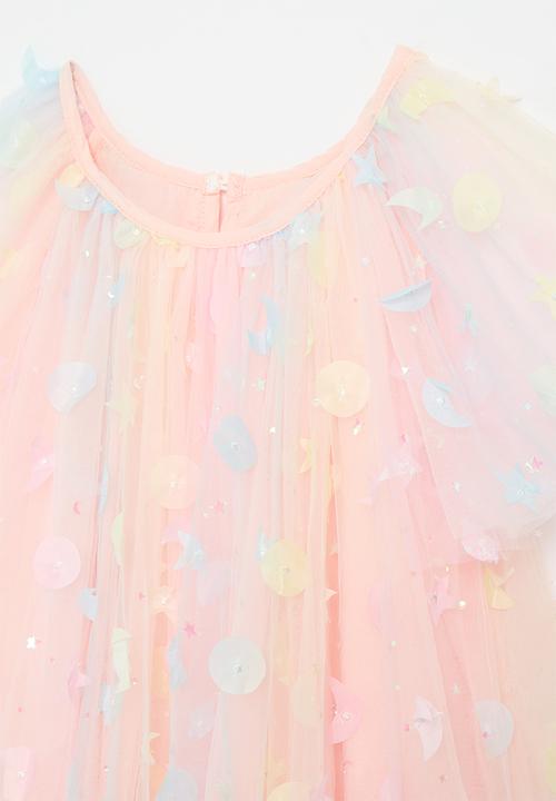 Pop Candy - Pastel ombre tulle dress with applique galaxy - multicolour