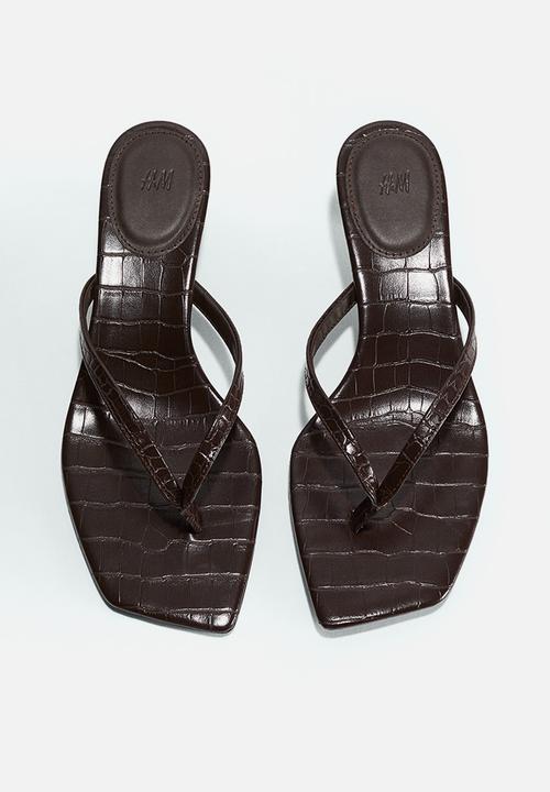 H&M - Kitten-heeled sandals - dark brown