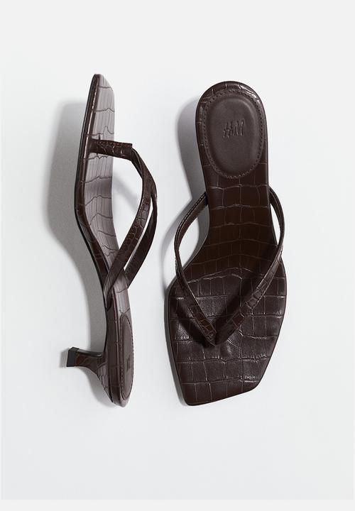 H&M - Kitten-heeled sandals - dark brown