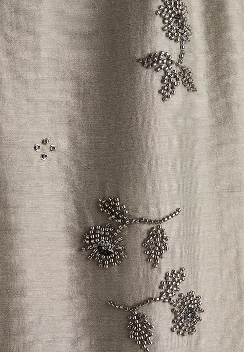H&M - Bead-embellished dress - light grey