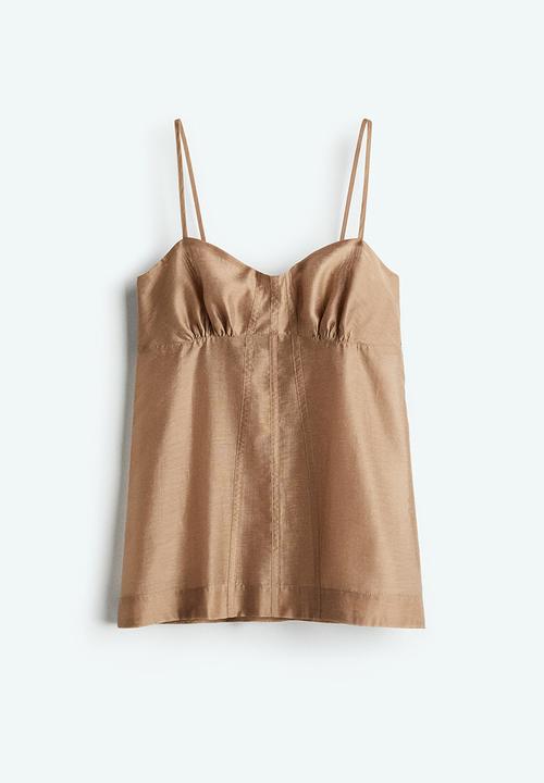 H&M - Sheer strappy top - dark beige