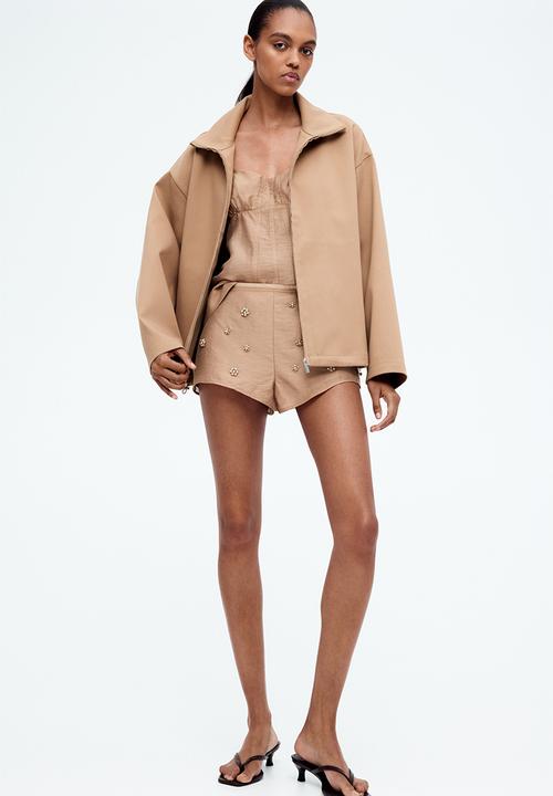 H&M - Sheer strappy top - dark beige