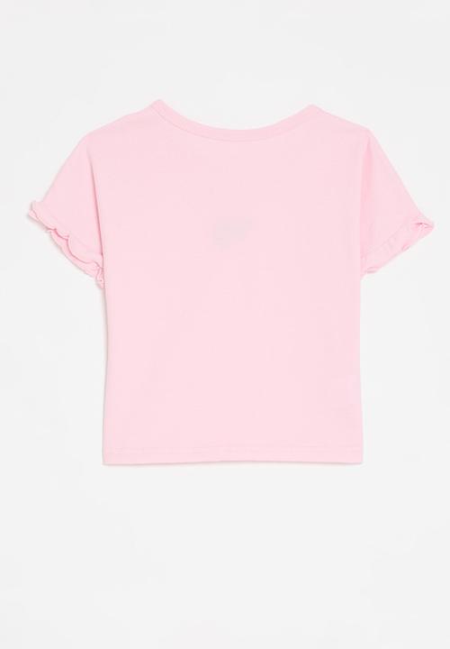 Pop Candy - Lettuce sleeve heart print tee - pink