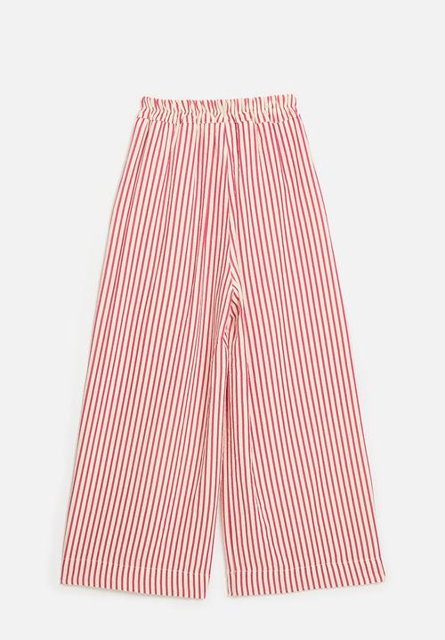 Pop Candy - Wide leg pants -pink & white
