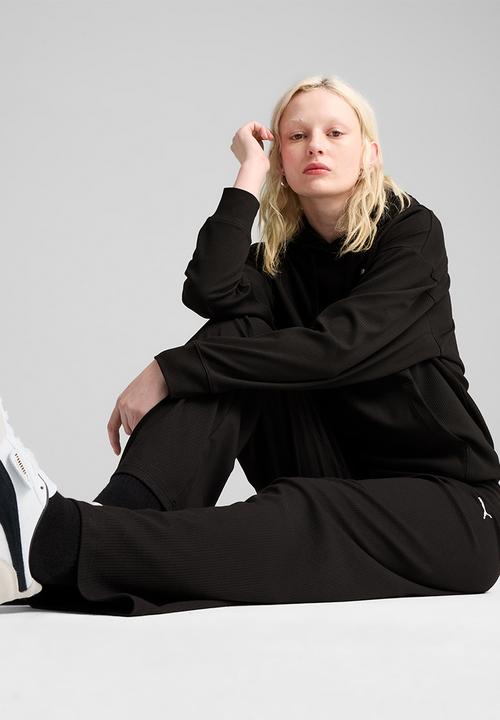 PUMA - Ess Elevated High-Waist Straight Leg Rib - Black
