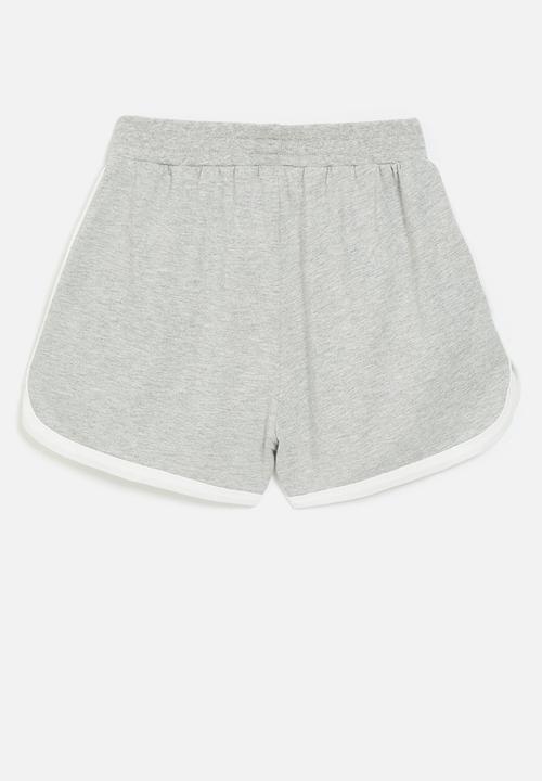 Pop Candy - Contrast shorts - grey & white