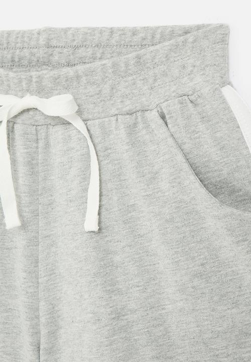 Pop Candy - Contrast shorts - grey & white