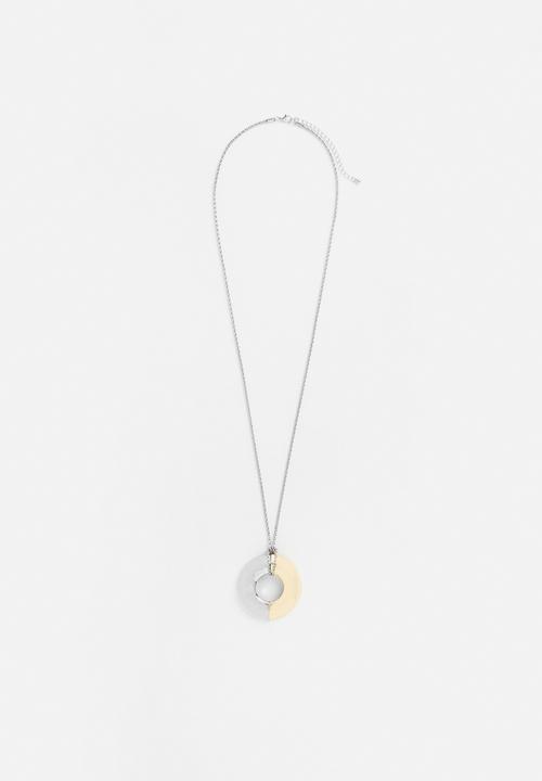 Tessa Design - Margot statement abstract pendant on chain - silver