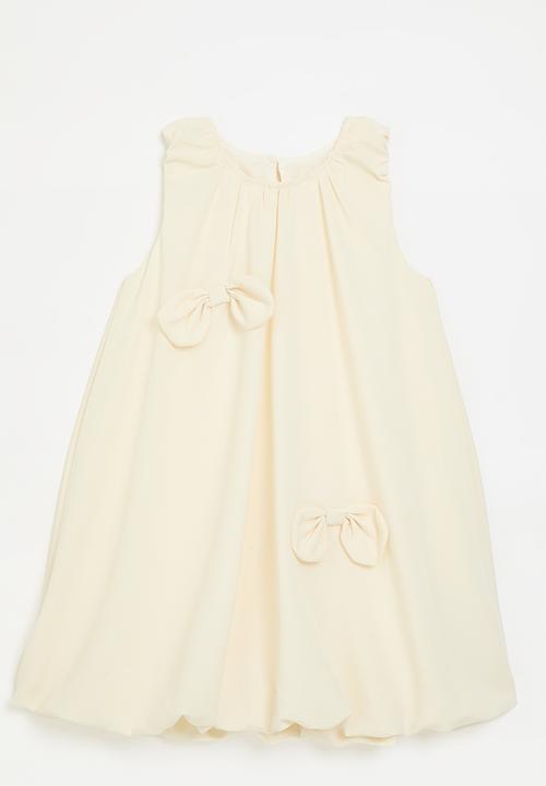 Pop Candy - Bubble dress with bow detail -off white