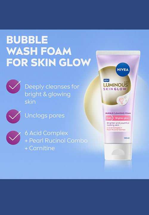 Nivea - LUMINOUS630 Skin Glow Bubble Face Cleansing Foam Brighter Glow - 100ml