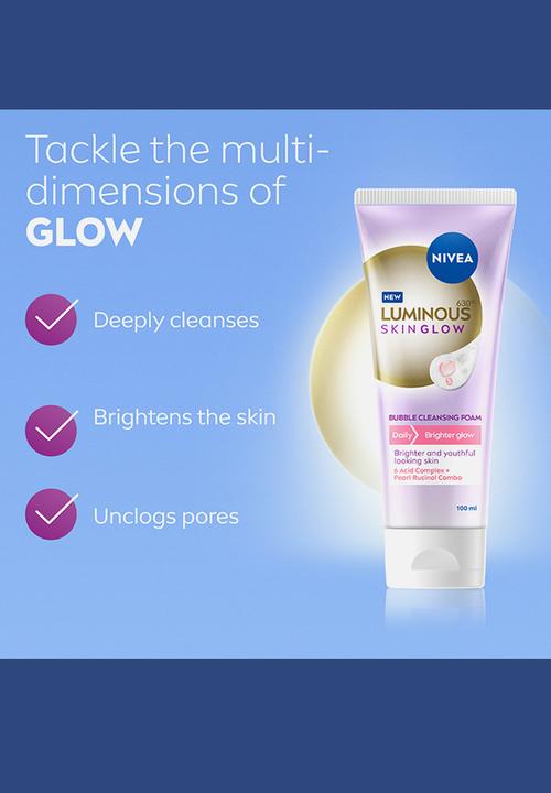 Nivea - LUMINOUS630 Skin Glow Bubble Face Cleansing Foam Brighter Glow - 100ml