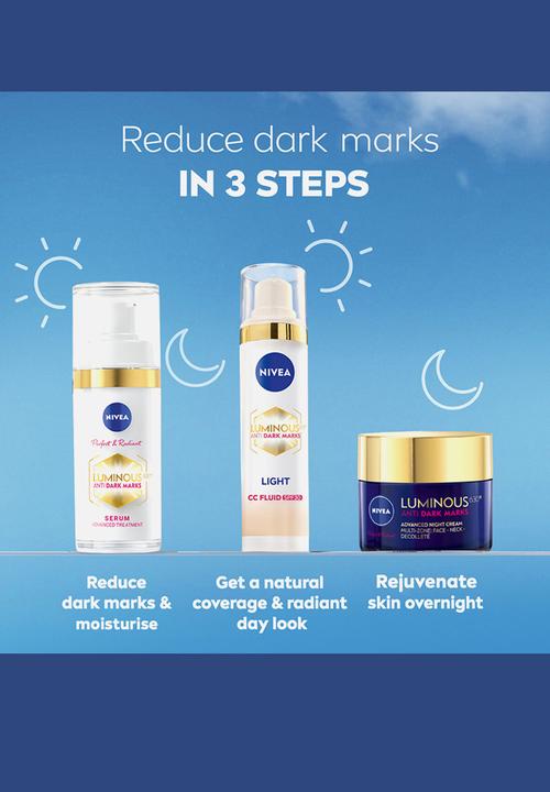 Nivea - LUMINOUS630 Anti Dark Marks SPF 30 Light Day Care  CC Fluid - 40ml