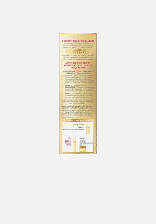 Nivea - LUMINOUS630 Anti Dark Marks SPF 30 Dark Day Care  CC Fluid - 40ml