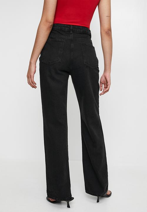 Trendyol - High waist wide leg jeans - black