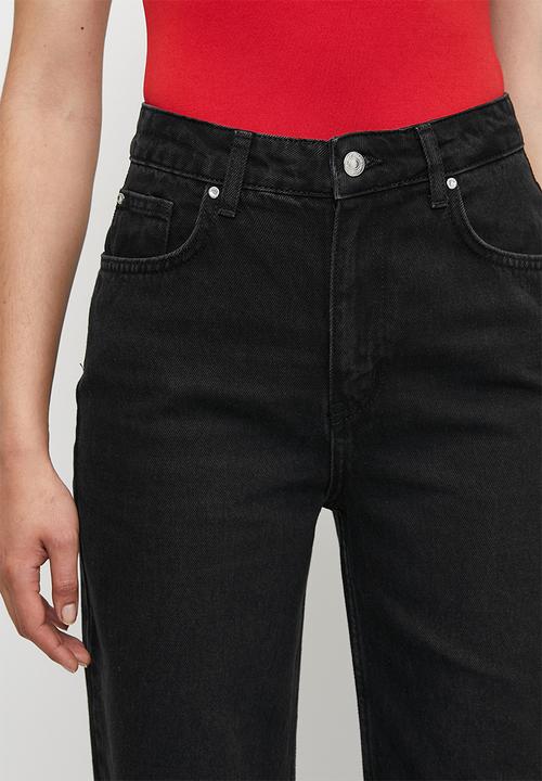 Trendyol - High waist wide leg jeans - black