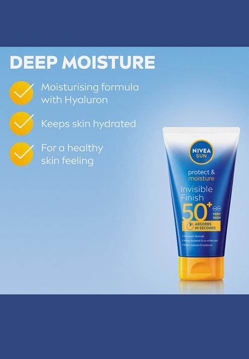 Nivea - Protect and Moisture Invisible Finish SPF50  Sun Lotion - 150 ml