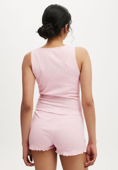 Cotton On - Waffle Pointelle Short - blushing bride 