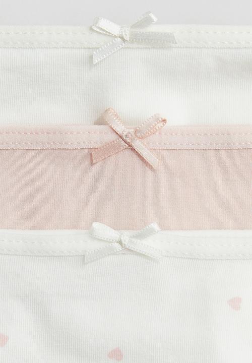 H&M - 5 pack cotton briefs - light pink hearts