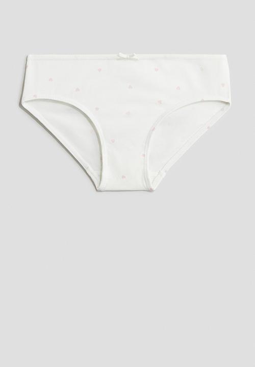 H&M - 5 pack cotton briefs - light pink hearts