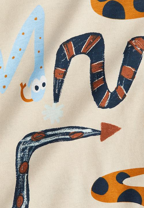 H&M - Printed t-shirt - beige snakes