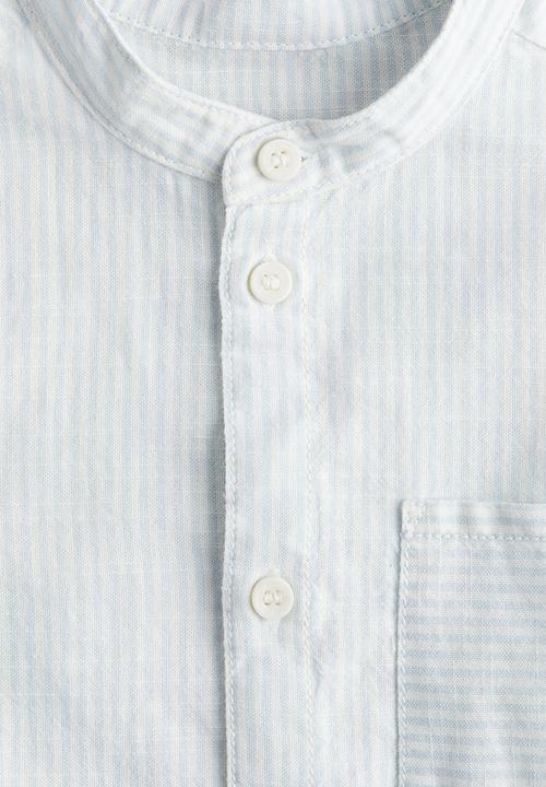 H&M - Cotton grandad shirt - light blue striped