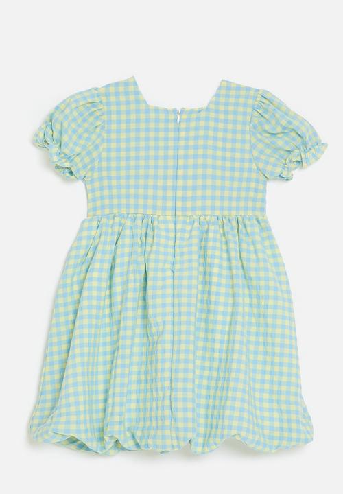 Pop Candy - Gingham dress -sage green 1