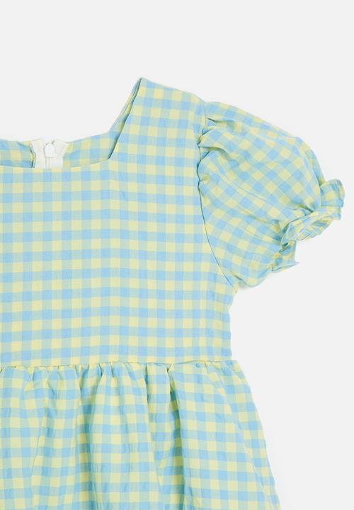 Pop Candy - Gingham dress -sage green 1