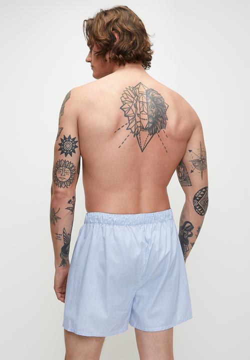 POLO - Stripe Woven Boxer  - Blue