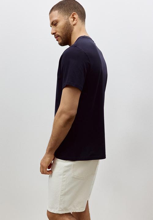 H&M - Regular fit round-neck t-shirt - navy blue 