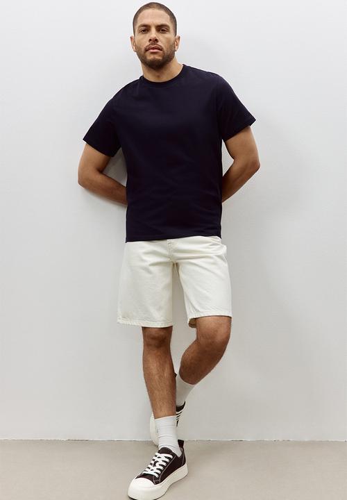 H&M - Regular fit round-neck t-shirt - navy blue 