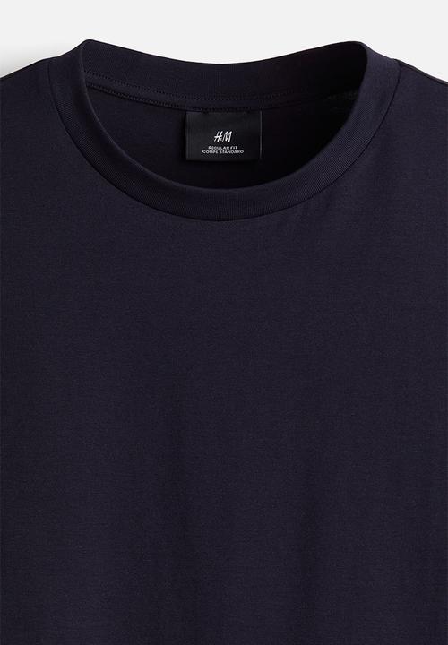 H&M - Regular fit round-neck t-shirt - navy blue 