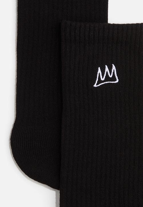 H&M - Motif-detail socks - black & basquiat
