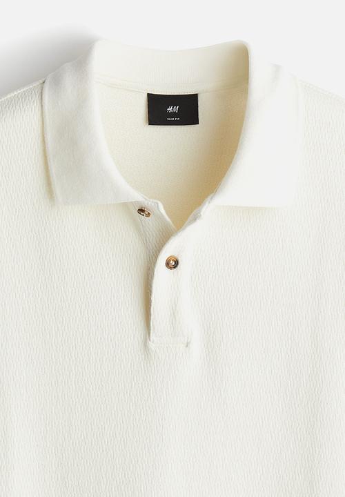 H&M - Slim fit polo shirt - white
