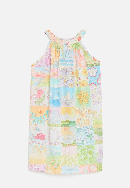Pop Candy - Patchwork printed cutaway dress - multi 