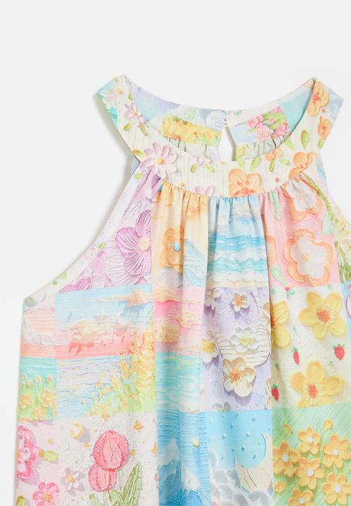 Pop Candy - Patchwork printed cutaway dress - multi 