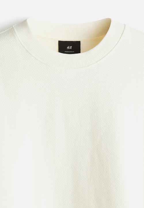 H&M - Oversized fit t-shirt - cream 