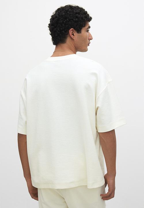 H&M - Oversized fit t-shirt - cream 