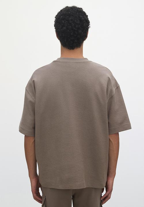 H&M - Oversized fit t-shirt - dark beige 