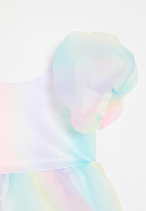 Pop Candy - Gradient organza occasion dress with tie back bow - multicolour