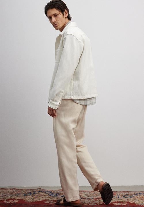 H&M - Regular fit textured overshirt - cream 