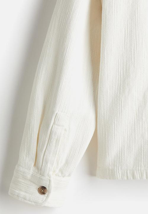 H&M - Regular fit textured overshirt - cream 