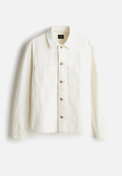 H&M - Regular fit textured overshirt - cream 