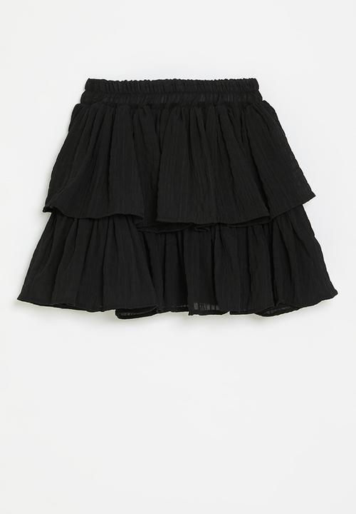 Pop Candy - Tiered skirt-black