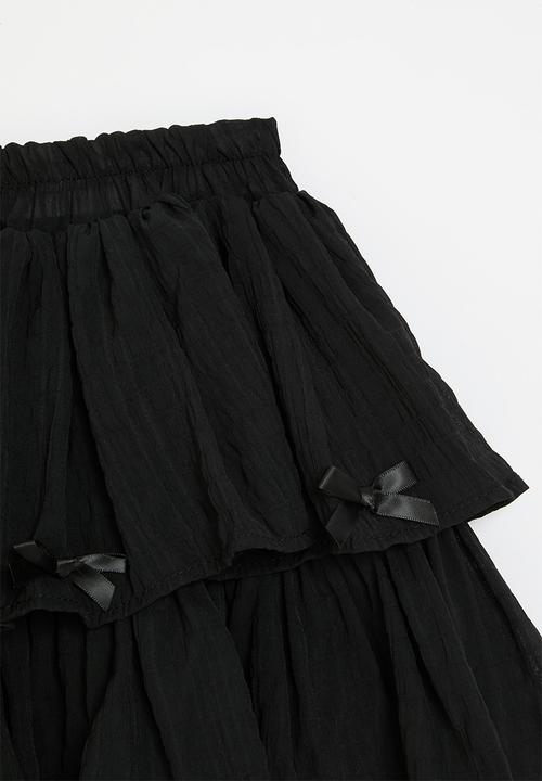 Pop Candy - Tiered skirt-black