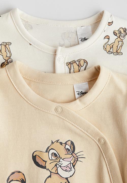 H&M - 2-Pack printed pyjamas - light beige/the lion king