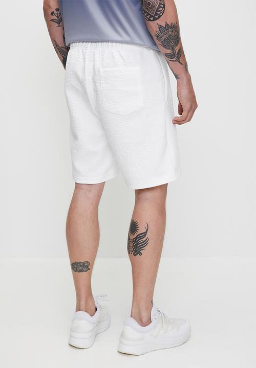 POLO - Thando sport aop fleece short - white 