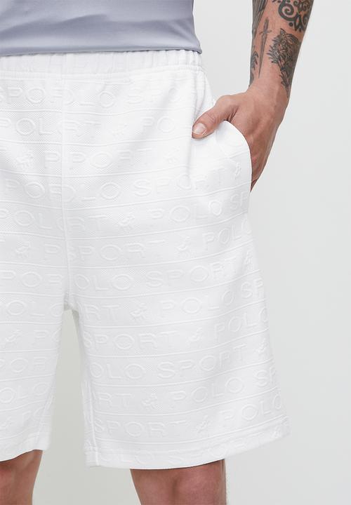 POLO - Thando sport aop fleece short - white 