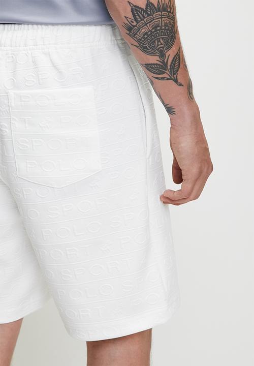 POLO - Thando sport aop fleece short - white 