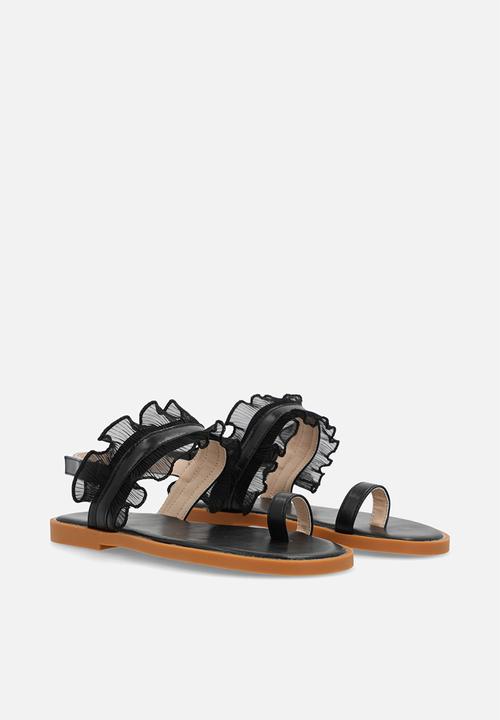 Pop Candy - Ruffle sandals - black